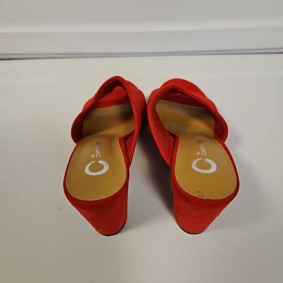 Red Faux Suede Sandals sz 8 - Picture 5 of 7
